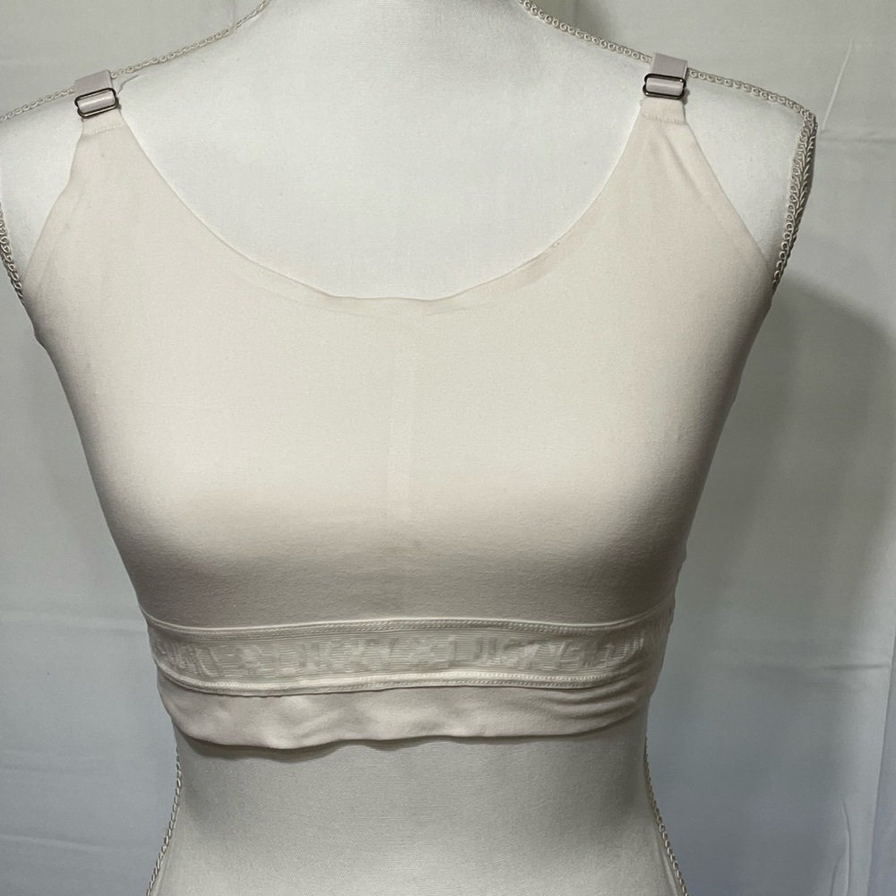 Lucky Brand Cream Bralette Crop Top with logo